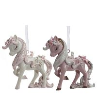 Фигурка декоративная подвесная "Лошадка", L8,5 W2 H8,5 см, 2в.