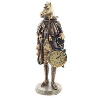 Фигурка декоративная "Лошадь" с часами D4см, (LR44x1), L12 W7,5 H24,5 см