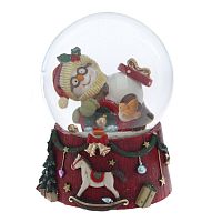 Фигурка декоративная "Снеговик" в стекл шаре (ключ,муз), D 10 см, L10 W10 H14 см