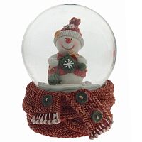 Фигурка декор в стекл шаре "Снеговик-добряк", D 6.5 см, L6,5 W7,5 H8,5 см