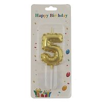 Свеча для торта "Цифра 5", L3,5 W1 H10,5 см