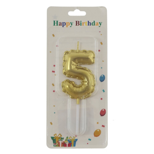 Свеча для торта "Цифра 5", L3,5 W1 H10,5 см
