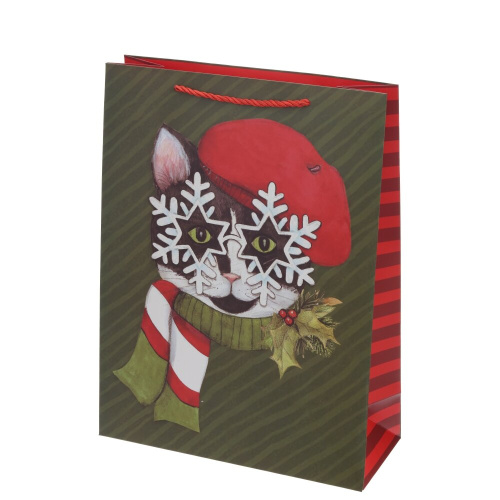 Пакет подарочный L (бумага 210г/м2, блок 12шт), L30 W12 H40 см, 4в. фото 3