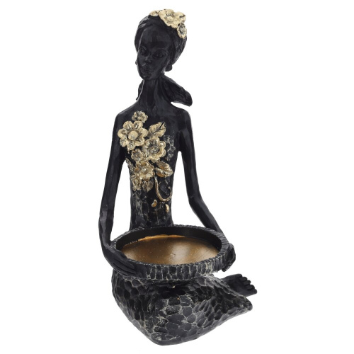 Фигурка декоративная "Африканка" с подставкой д/мелочей, L13 W13,5 H34 см Фигурка декоративная "Африканка" с подставкой д/мелочей, L13 W13,5 H34 см