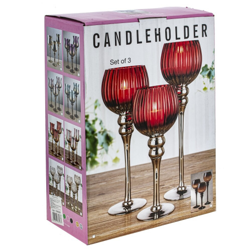 Набор из 3-х подсвечников, L33 W16 H46,5 см фото 5