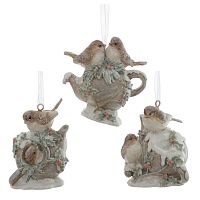 Фигурка декоративная подвесная "Птички", L5 W4 H6,5 см, 3в.