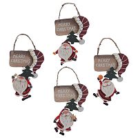 Изделие декоративное подвесное "Дед Мороз", L12,5 W2,5 H21 см, 4в. Изделие декоративное подвесное "Дед Мороз", L12,5 W2,5 H21 см, 4в.