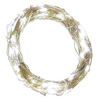 Электрогирлянда (30 белых LED, 1 режим свечения,серебристый шнур, 1 W), L3м, 2хAA, не вход.
