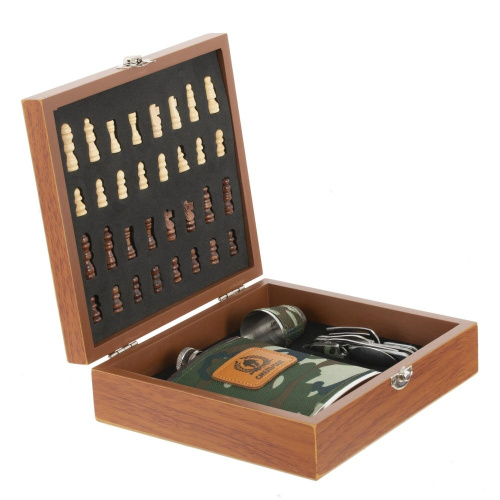 Набор подарочный (шахматы, фляжка, 220 мл, L20 W18,5 H6 см фото 3