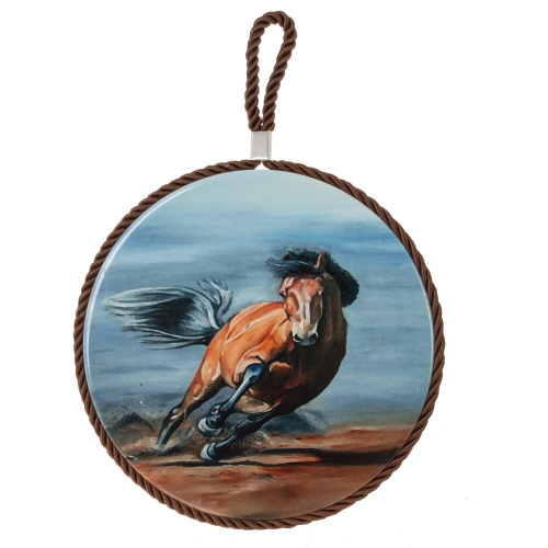 Декоративная подставка под горячее с подвеской "Лошадь", D 17 см, L17 W17 H0,5 см, 6в. фото 2 Декоративная подставка под горячее с подвеской "Лошадь", D 17 см, L17 W17 H0,5 см, 6в. фото 2