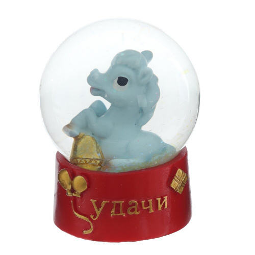 Фигурка декор в стекл шаре "Лошадка", L6 W6 H8 см, 2в. фото 3