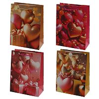 Пакет подарочный S (бумага 210г/м2, блок микс 12шт), L17,5 W9 H24 см, 4в.