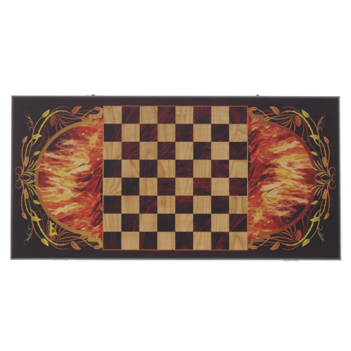 Игра настольная 2 в 1 ( шашки, нарды) "Огненная лошадь", L60 W30 H4 см фото 3