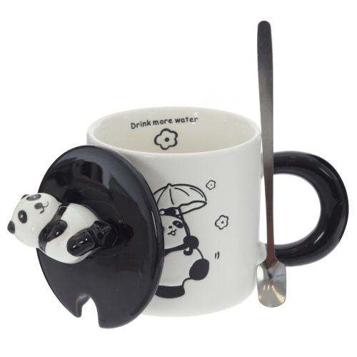 Кружка с крышкой и ложкой, 350 мл, L13 W9 H13 см фото 4