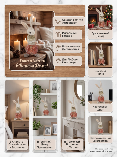 Фигурка декоративная "Заяц", L9,5 W8 H20 см фото 2