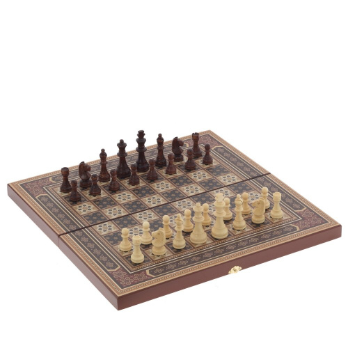 Игра настольная 3 в 1 ( шахматы, шашки, нарды) "Восточная мозаика", L50 W25 H6 см Игра настольная 3 в 1 ( шахматы, шашки, нарды) "Восточная мозаика", L50 W25 H6 см