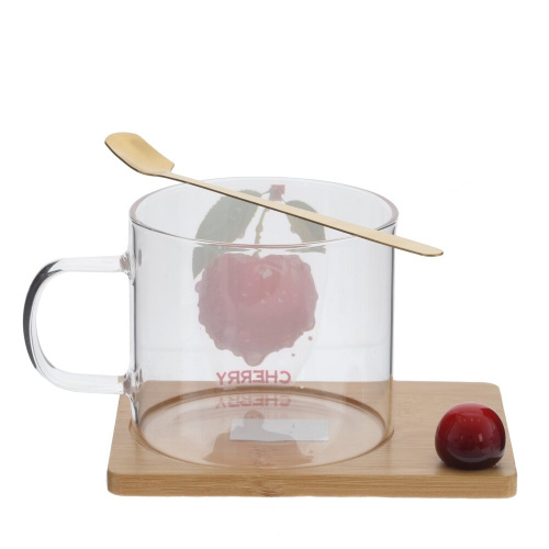 Кружка с ложкой на подставке, 290 мл, L12 W9 H7,5 см фото 2