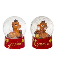 Фигурка декор в стекл шаре "Лошадка", L7 W7 H8 см, 2в.