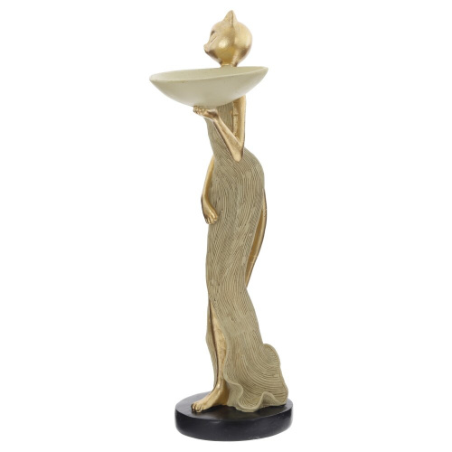 Фигурка декоративная "Кошка" с подставкой д/мелочей, L15 W9,5 H33 см фото 3