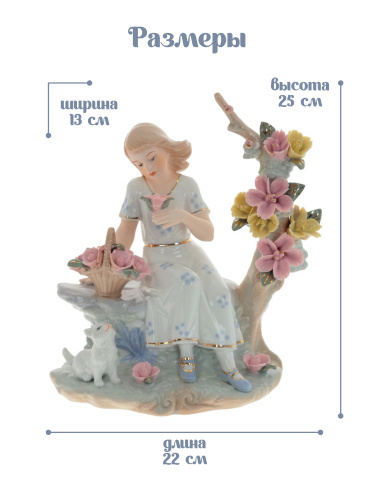 Фигурка декоративная "Девушка", L22 W13 H25 см фото 2