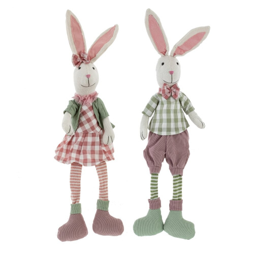 Игрушка набивная "Заяц/Зайка", L13 W12 H62/28 см, 2в. Игрушка набивная "Заяц/Зайка", L13 W12 H62/28 см, 2в.