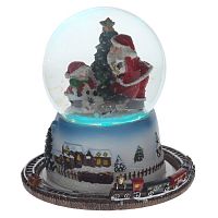 Фигурка декор в стекл шаре "Дед Мороз" (муз с ключ, подсветка), D 10 см, L15,5 W15,5 H15,5 см Фигурка декор в стекл шаре "Дед Мороз" (муз с ключ, подсветка), D 10 см, L15,5 W15,5 H15,5 см