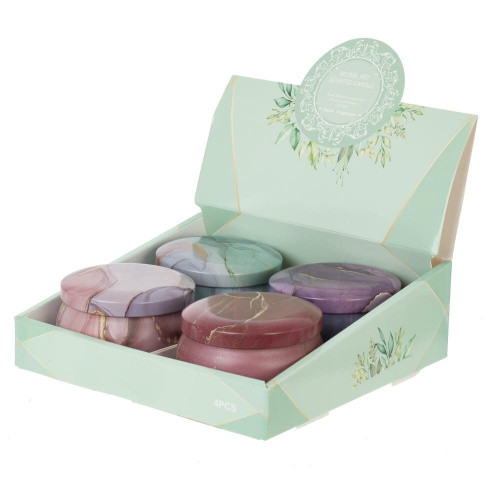 Свеча ароматическая (блок микс 4шт), L7 W7 H4,5 см, 4в. фото 2