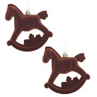 Набор из 2шт, Украшение новогоднее "Лошадка", L10 W5 H11 см