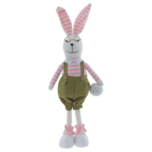 Игрушка набивная "Заяц/Зайка", L12 W7,5 H41/33 см, 2в. фото 2