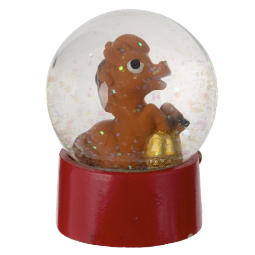 Фигурка декор в стекл шаре "Лошадка", L7 W7 H8 см, 2в. фото 4