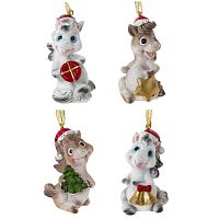 Фигурка декоративная подвесная "Лошадка", L4,5 W4 H7 см, 4в.