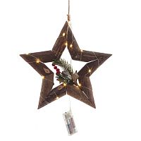 Изделие декоративное подвесное "Звезда" (подсветка, 2хАА, н/п), L30 W4 H30 см Изделие декоративное подвесное "Звезда" (подсветка, 2хАА, н/п), L30 W4 H30 см