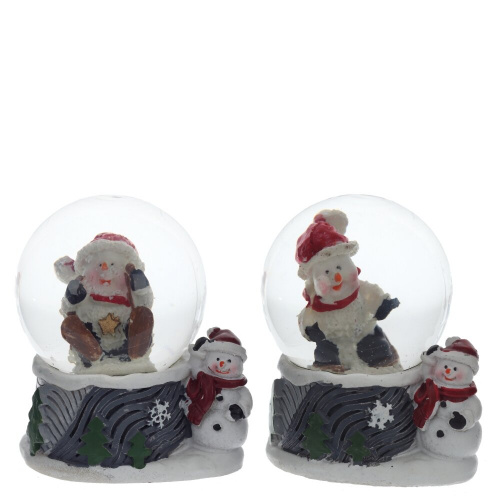 Фигурка декоративная "Снеговик" в стекл шаре, L5,5 W5 H6 см, 2в. Фигурка декоративная "Снеговик" в стекл шаре, L5,5 W5 H6 см, 2в.
