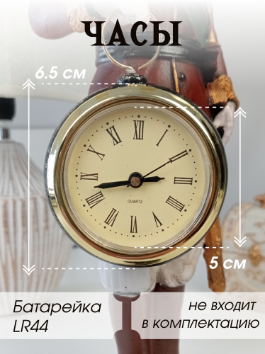 Фигурка декоративная "Лошадь" с часами D5см, (LR44x1), L10,5 W8 H31,5 см фото 3