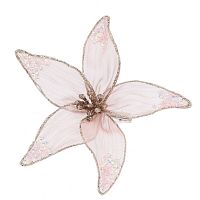 Цветок искусственный "Пуансеттия" (на клипсе), L15 W15 H6 см Цветок искусственный "Пуансеттия" (на клипсе), L15 W15 H6 см