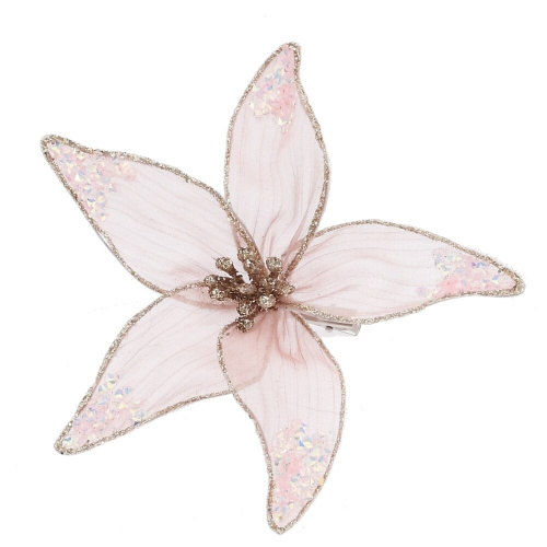 Цветок искусственный "Пуансеттия" (на клипсе), L15 W15 H6 см Цветок искусственный "Пуансеттия" (на клипсе), L15 W15 H6 см