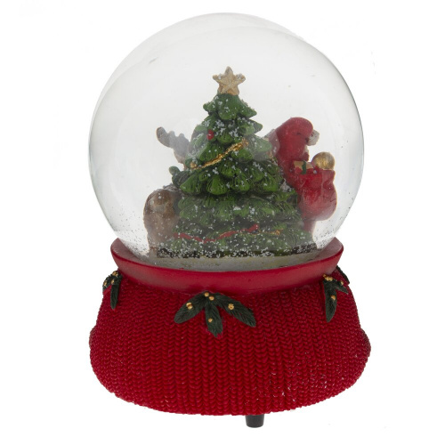 Фигурка декор в стекл шаре "Санта" (муз с ключ), D 10 см, L11 W11 H14,5 см фото 3 Фигурка декор в стекл шаре "Санта" (муз с ключ), D 10 см, L11 W11 H14,5 см фото 3