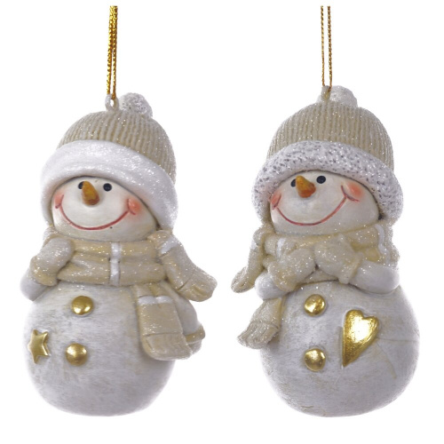 Фигурка декоративная подвесная "Снеговик", L5 W4,5 H8,5 см, 2в.