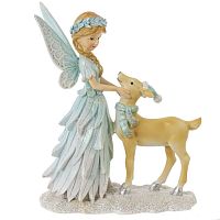 Фигурка декоративная "Фея с олененком", L13 W6 H17 см
