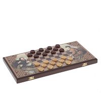 Игра настольная 2 в 1 ( шашки, нарды) "Охотники на привале", L50 W25 H3 см