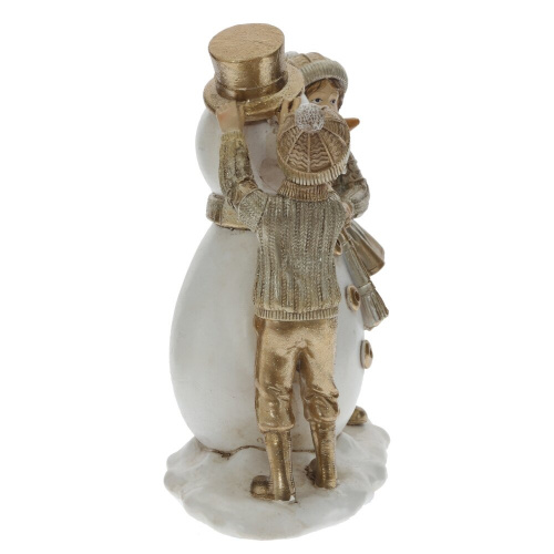Фигурка декоративная "Снеговик и дети", L14 W8 H17,5 см фото 3
