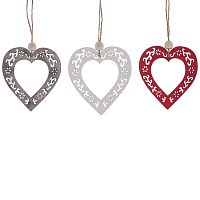 Украшение новогоднее "Сердце", L9 W0,5 H10 см, 3в. Украшение новогоднее "Сердце", L9 W0,5 H10 см, 3в.
