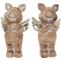 Фигурка декоративная "Свинка", L9 W6 H15,5см, 2в
