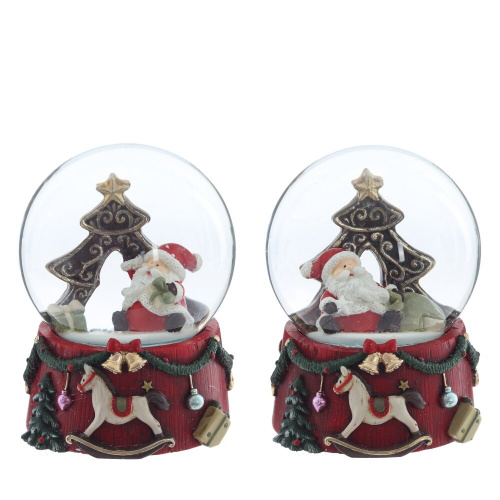 Фигурка декоративная "Дед Мороз" в стекл шаре, D 6.5 см, L6,5 W6,5 H8,5 см, 2в.