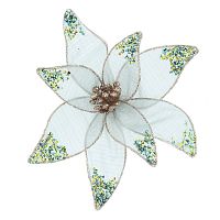 Цветок искусственный "Пуансеттия" (на клипсе), L18 W18 H7 см