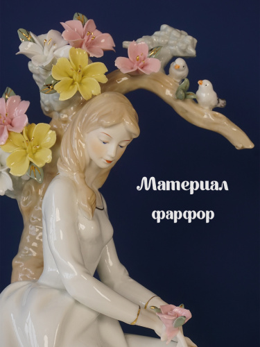 Фигурка декоративная "Девушка в саду", L23 W13 H35 см фото 3
