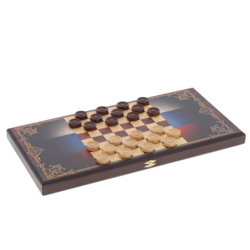 Игра настольная 2 в 1 ( шашки, нарды) "Русский медведь", L50 W25 H3 см Игра настольная 2 в 1 ( шашки, нарды) "Русский медведь", L50 W25 H3 см