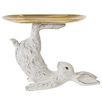 Фигурка декоративная "Заяц" с подставкой, L20 W8,5 H15 см