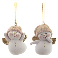 Фигурка декоративная подвесная "Снеговик",   L4,5 W4 H5,5 см, 2в.