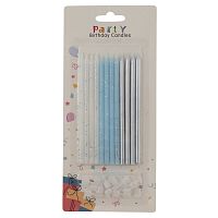 Набор из 12-ти свечей для торта, L10 W0,5 H22 см